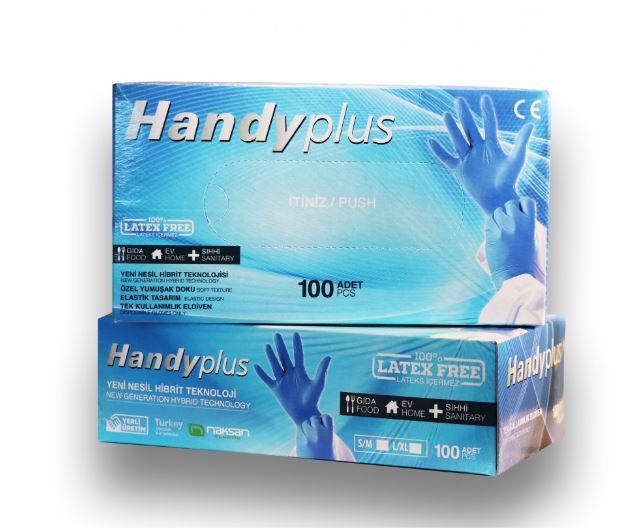 Handyplus Eldiven Pudrasız / Mavi / S/M Beden / 100 Adet