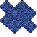 Armada Çini 12x12 Ottoman Çiçekli Arabesk Kobalt Çini