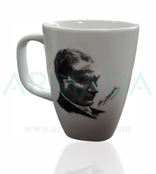 Armada çini PRT 95 Atatürk Silüetli Temalı Desenli Porselen kupa