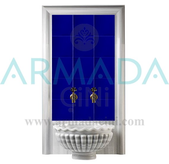 Armada Çini 60x100 Cm Ac 25 Kobalt Serigraf Türk Hamamı Pano