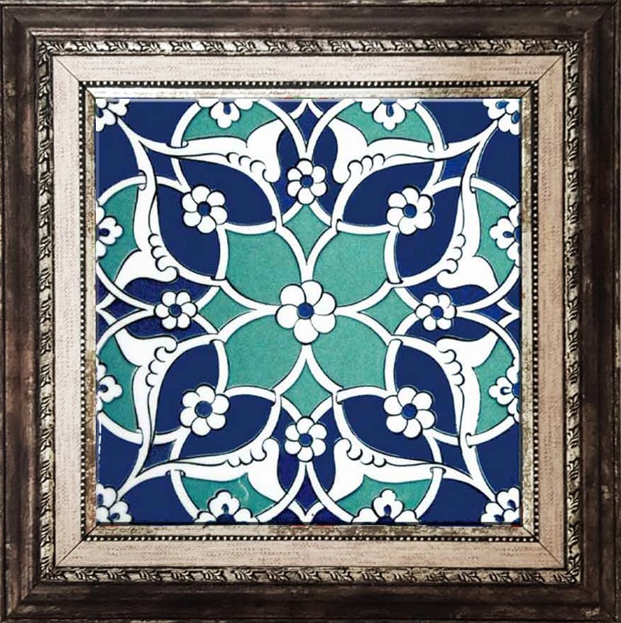 Armada Çini 20x20 Cm Ac 80 Selçuklu İznik Desen Kütahya Çini Karo