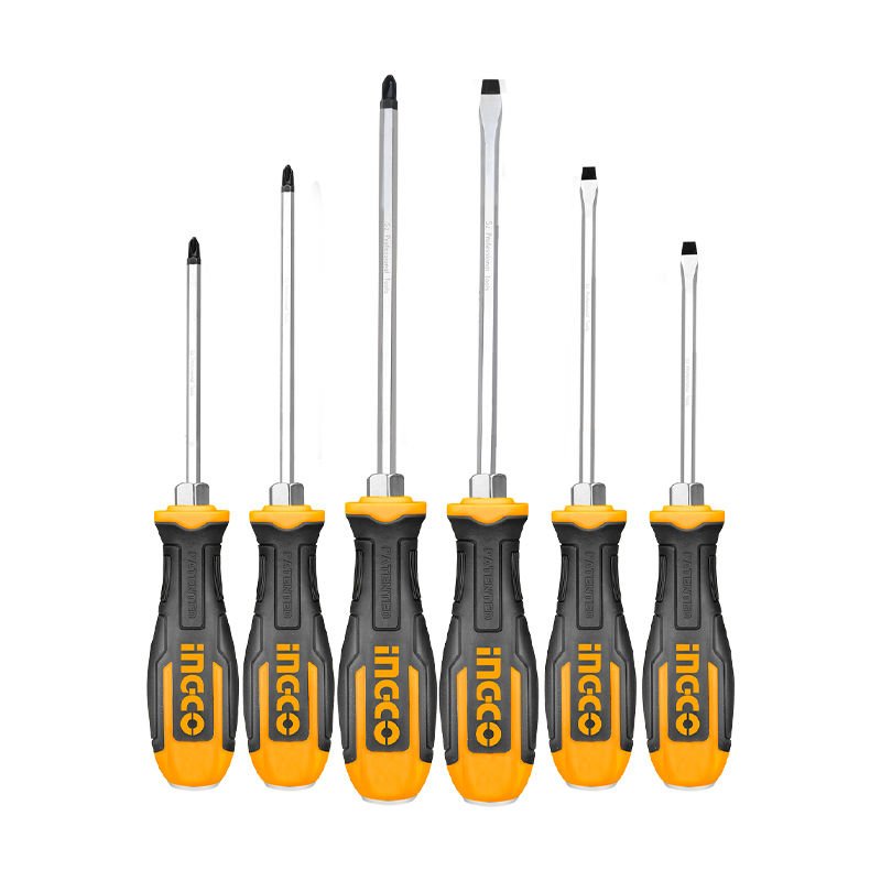 INGCO HSGT680608 Endüstriyel 6'lı Darbeli Tornavida Seti