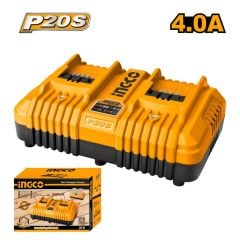 INGCO FCLI2034E Hızlı Akıllı Şarj Cihazı 20V 4.0Ah 2 Portlu
