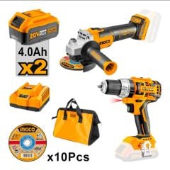 INGCO CKLI6015 Li-ion Akülü 2 li Kombo Set - Matkap ve Avuç Taşlama (2 Akülü)