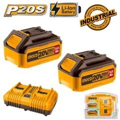 INGCO FBCPK2425E Li-ion 20V 5.0Ah Akü ve Şarj Aleti Seti (2 Akü)