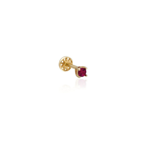 Renkli Taşlı Altın Tragus