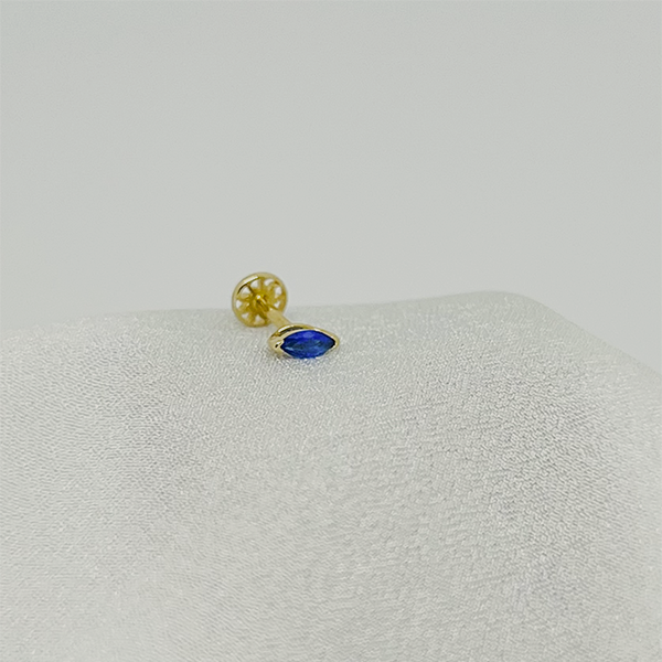 Mavi Damla Altın Tragus