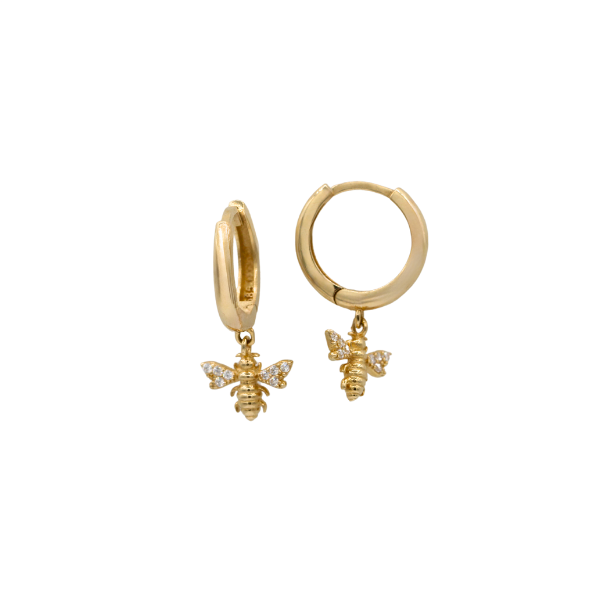 Bee Altın Tasarım Küpe