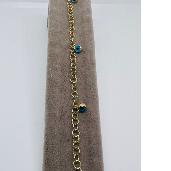 Sallantılı Boncuk Altın Nazarlık Bileklik