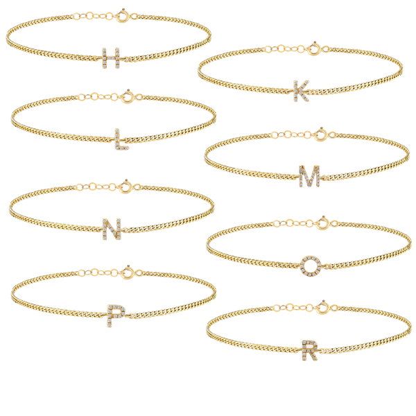 Zirkon Taşlı Harf Bileklik