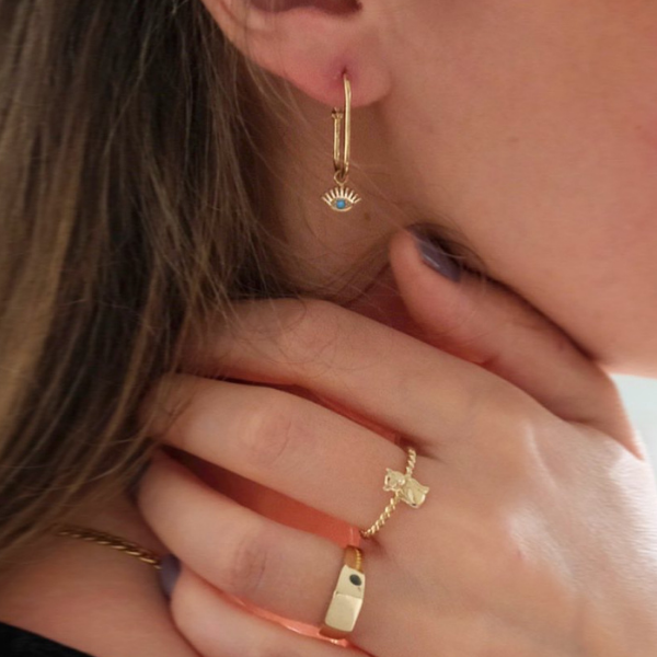 Lea Altın Tasarım Küpe