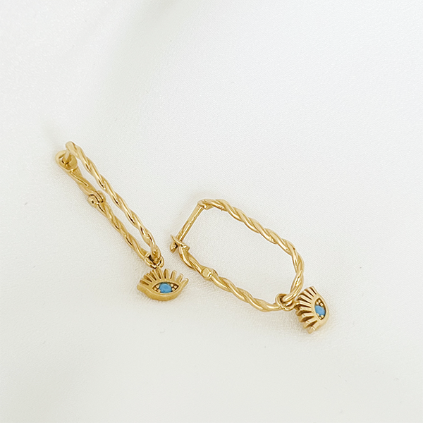 Lea Burgu Altın Tasarım Küpe