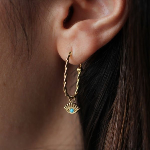 Lea Burgu Altın Tasarım Küpe