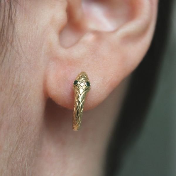 Nagini Altın Tasarım Küpe