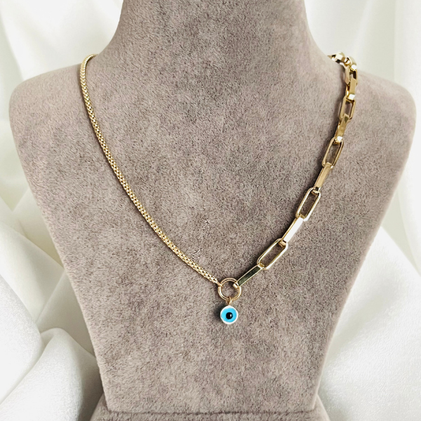 Nazarlıklı Ataç Zincir Altın Kolye