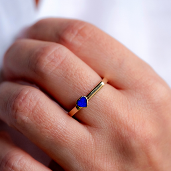 Lacivert Kalpli Yüzük