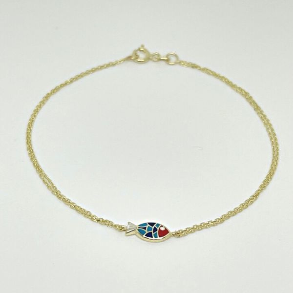 Mineli Balık Altın Tasarım Bileklik