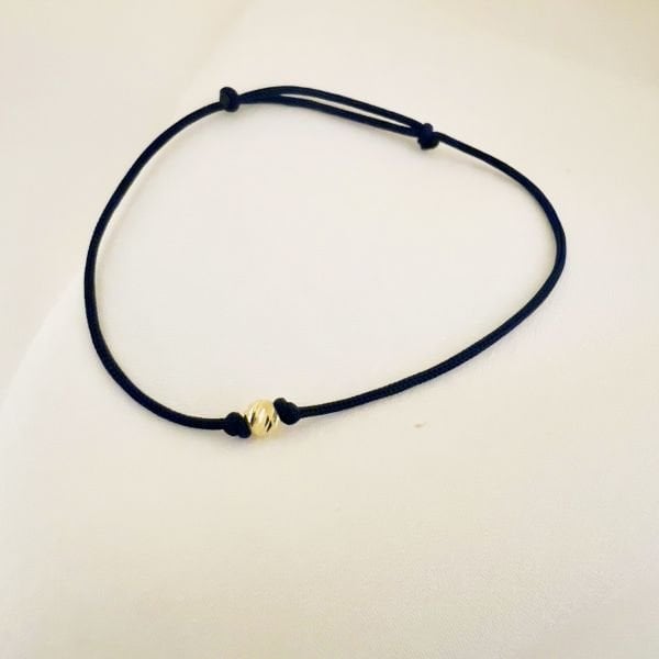 Kalemli Büyük Top Altın İp Bileklik