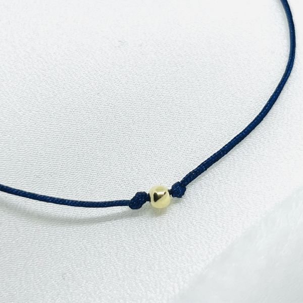 Düz Büyük Top Altın İp Bileklik