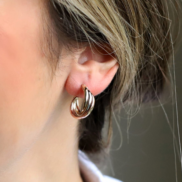 Trio Altın Tasarım Küpe