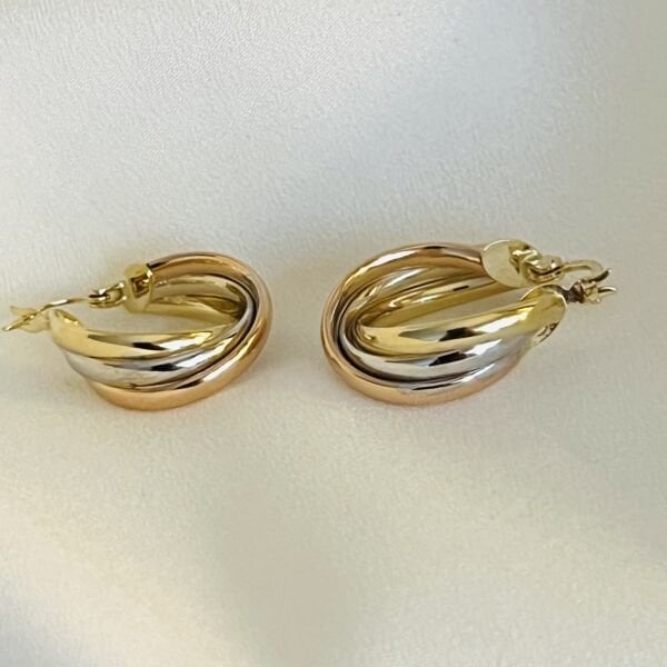 Trio Altın Tasarım Küpe