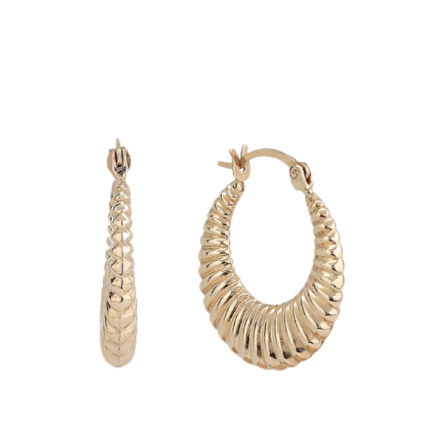 Midi Midye Altın Tasarım Küpe