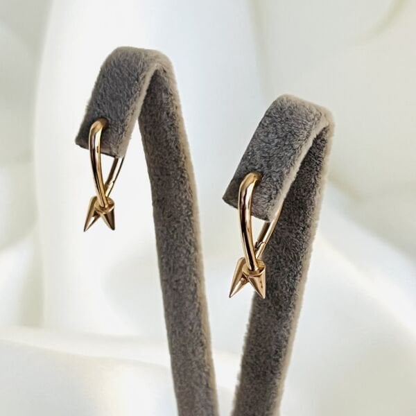 Çivi Altın Tasarım Küpe