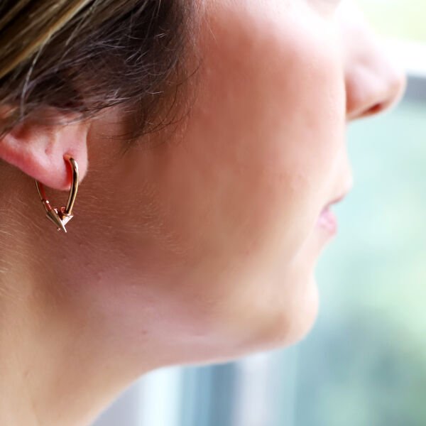 Çivi Altın Tasarım Küpe