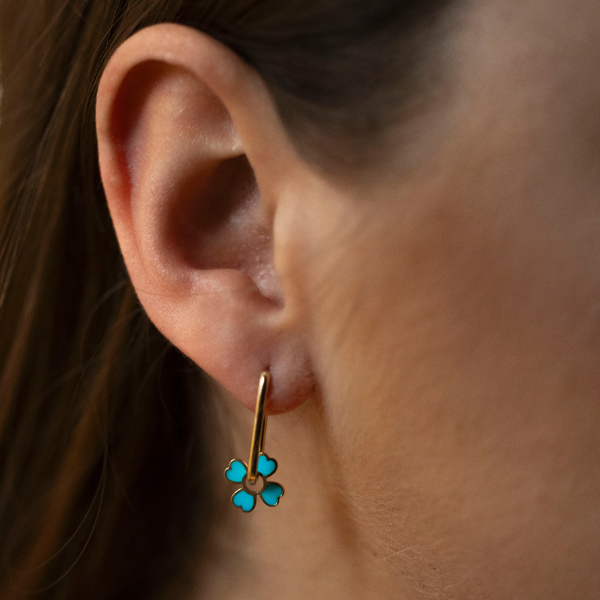 Daisy Altın Tasarım Küpe