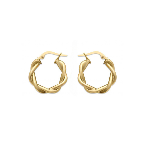 Midi Sarmal Altın Halka Küpe