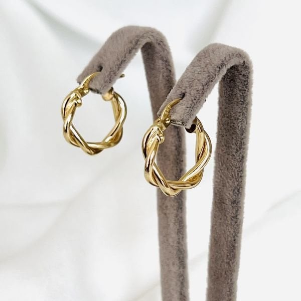 Midi Sarmal Altın Halka Küpe