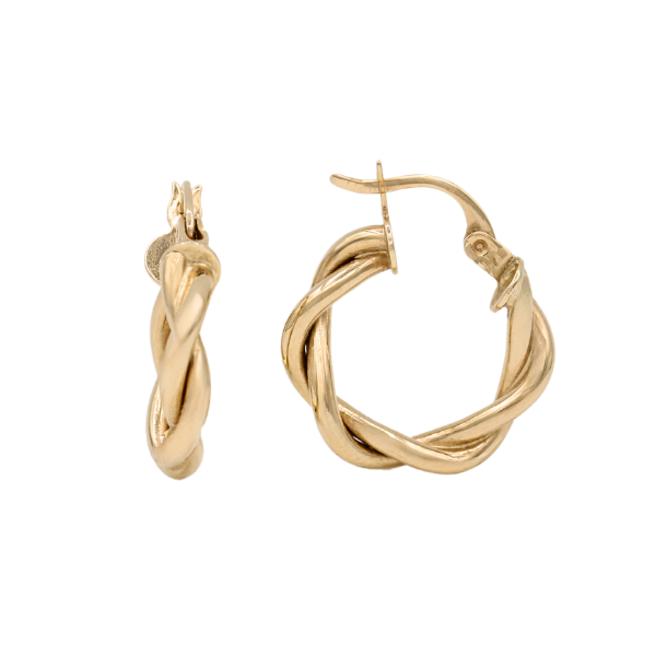 Midi Sarmal Altın Halka Küpe