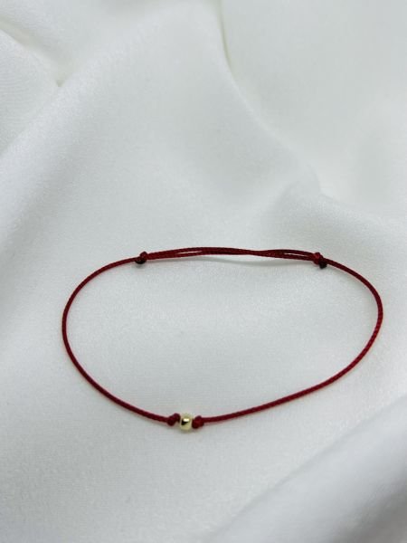 Düz Küçük Top Altın İp Bileklik