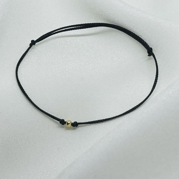 Düz Küçük Top Altın İp Bileklik