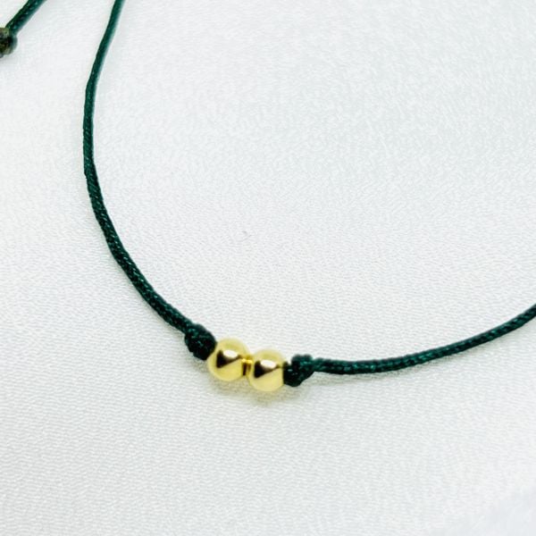 Düz 2 Küçük Top Altın İp Bileklik