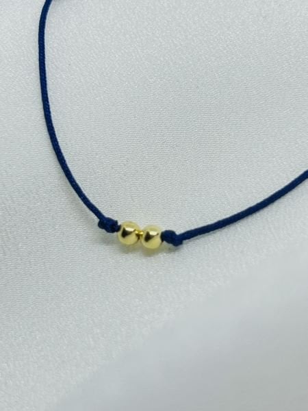 Düz 2 Küçük Top Altın İp Bileklik