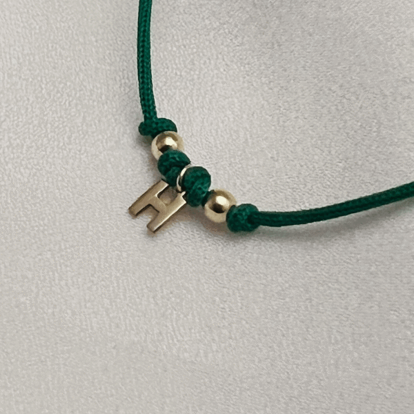 Harfli ve Toplu Altın İp Bileklik