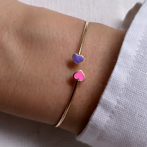 Lila Pembe Kalpli Kelepçe Bileklik