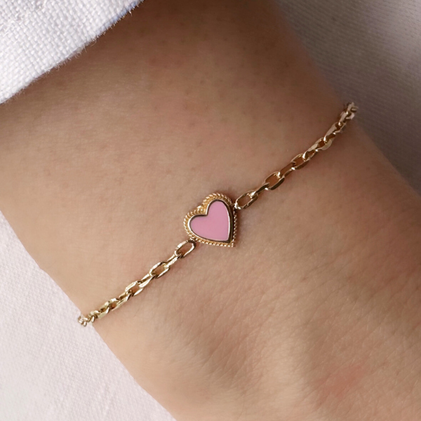 Pembe Kalpli Bileklik