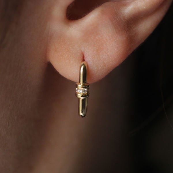 Bernard Altın Tasarım Küpe