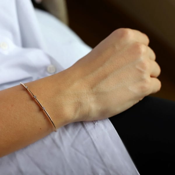 Trio Pırlantalı Kelepçe Bileklik