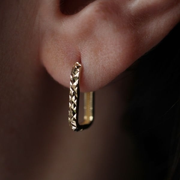 Kalemli Dikdörtgen Küpe