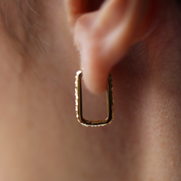 Kalemli Dikdörtgen Küpe