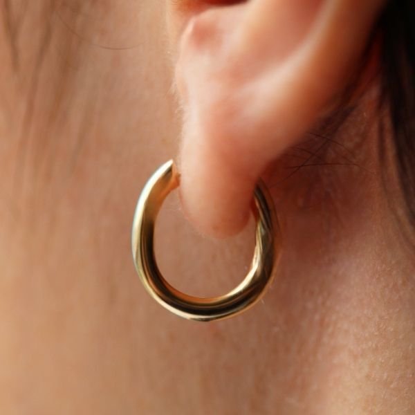 Mavi Mineli Halka Küpe