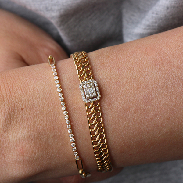 Taşlı Viyana Zincir Bileklik