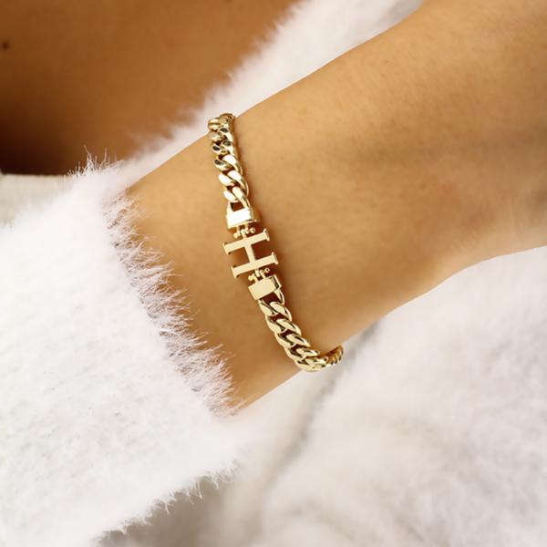 Harf Zincir Altın Bileklik