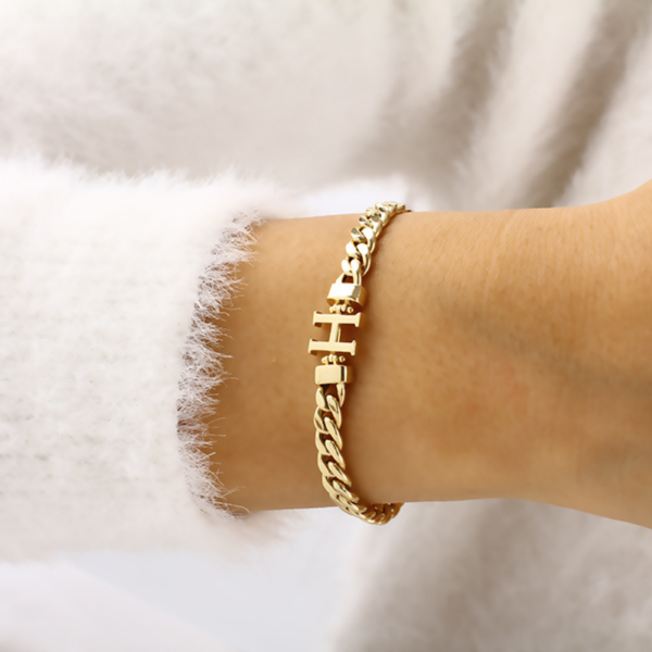Harf Zincir Altın Bileklik