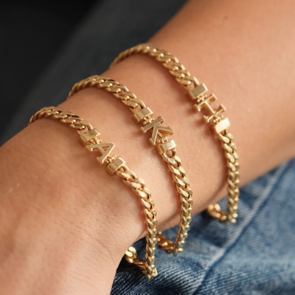 Harf Zincir Altın Bileklik