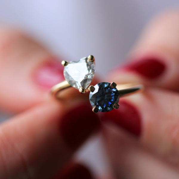 Kalpli Mozanit Taşlı Yüzük