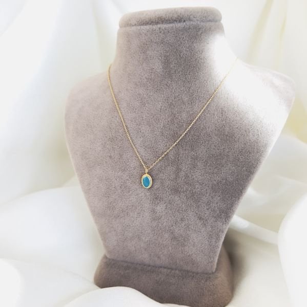 Turkuaz Vintage Altın Kolye